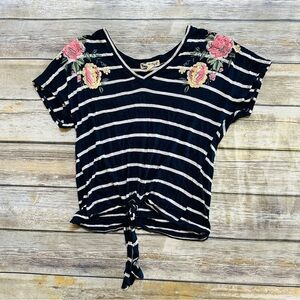 Girls cute navy striped t!